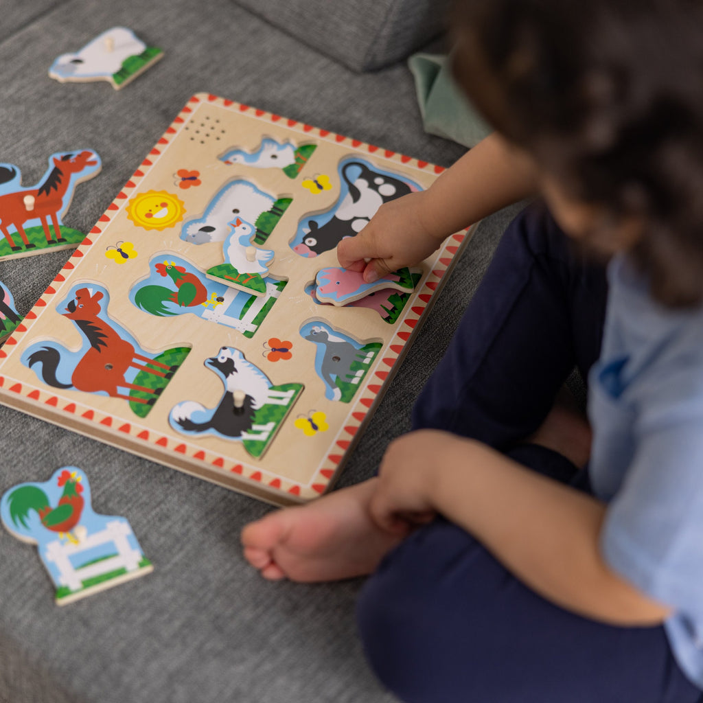 Educational Farm Animals Sound Puzzle - 8 Pieces