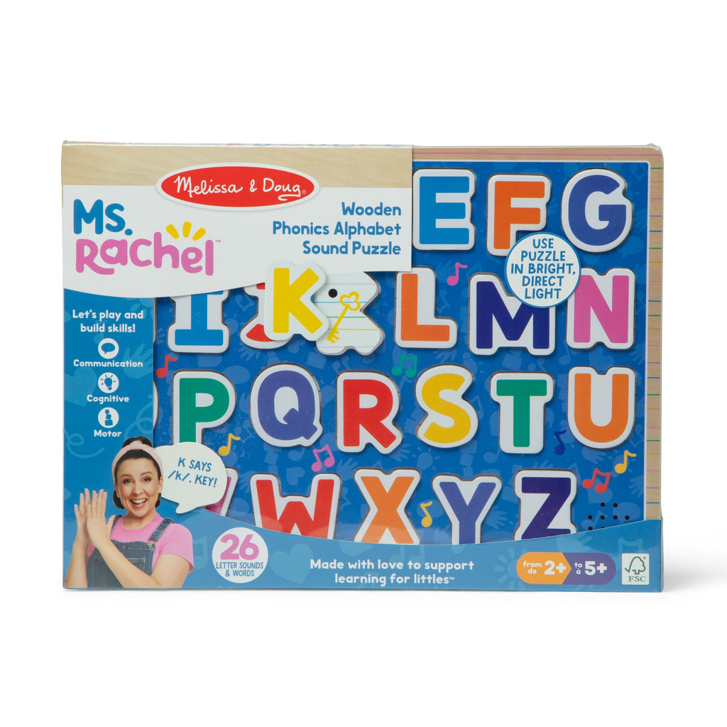 Educational Ms. Rachel Wooden Phonics Alphabet Sound Puzzle - 26 Pieces